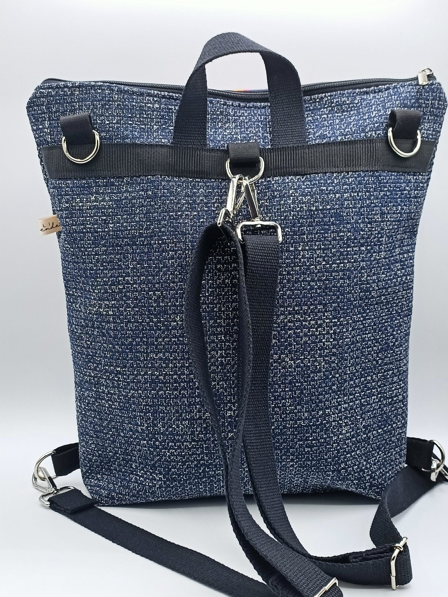 Orangefarbene Zena-Rucksacktasche mit Mosaikmuster