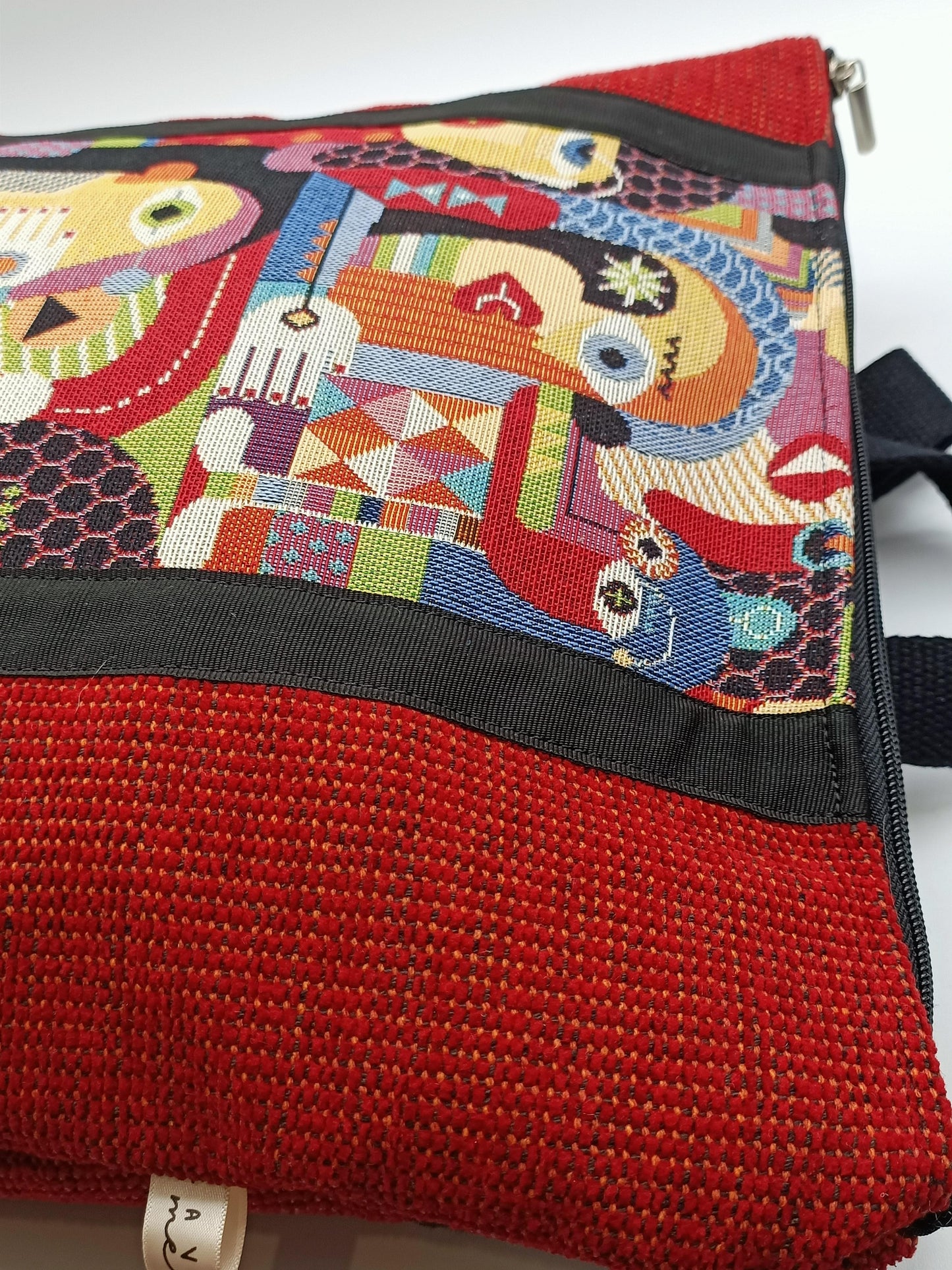 Orangefarbene Zena-Rucksacktasche mit Mosaikmuster