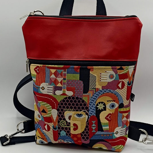 Borsa Zaino Naomi visi di donna rosso