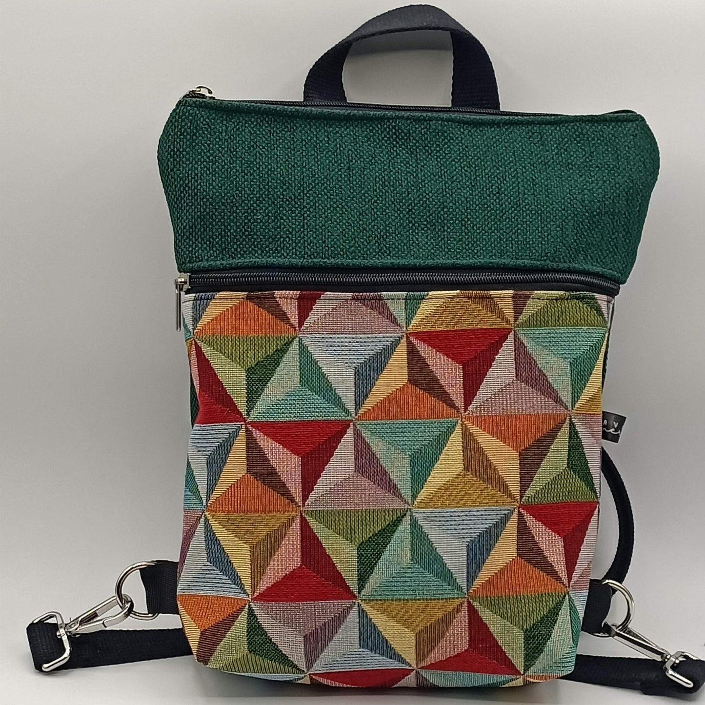 Borsa Zaino Naomi geometrico verde