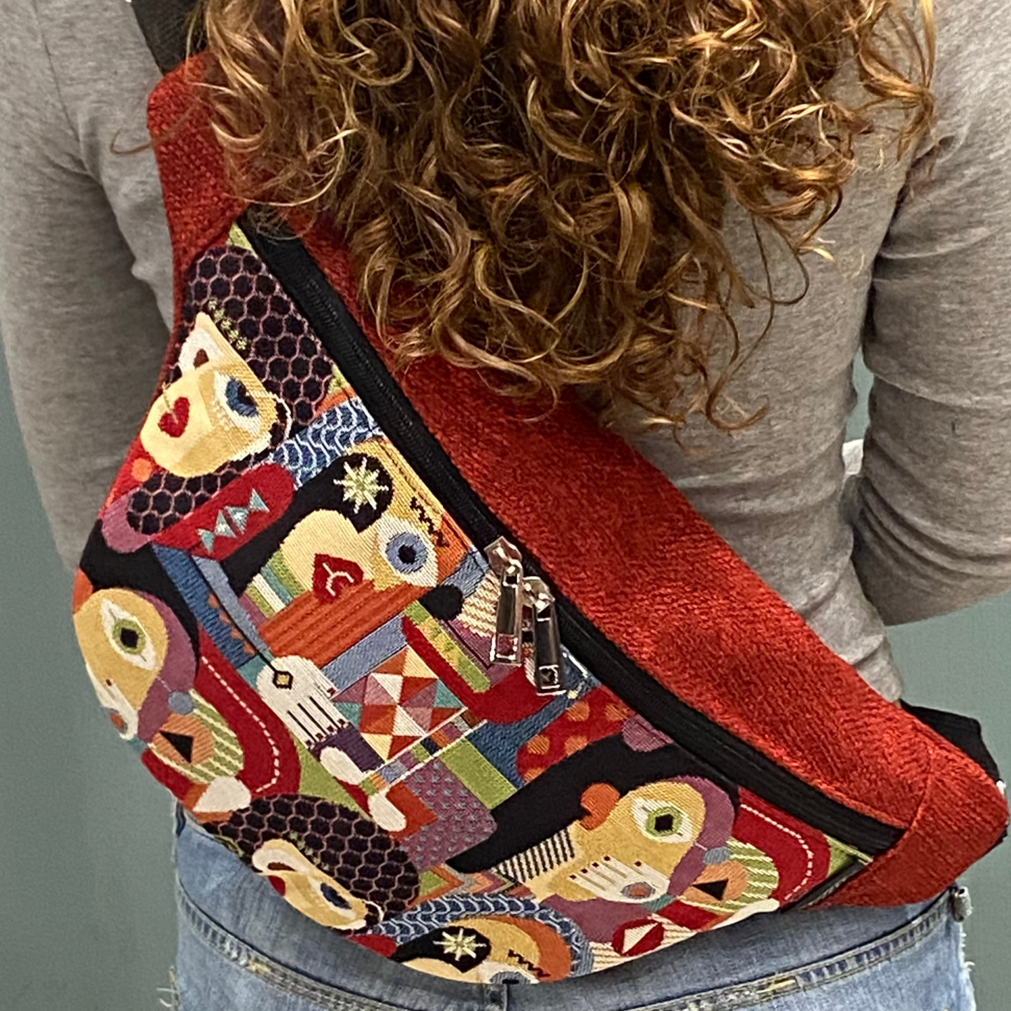 Banana Bag fabric women's faces red