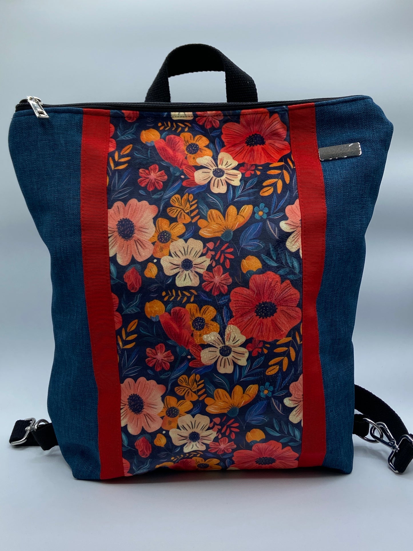 Orangefarbene Zena-Rucksacktasche mit Mosaikmuster