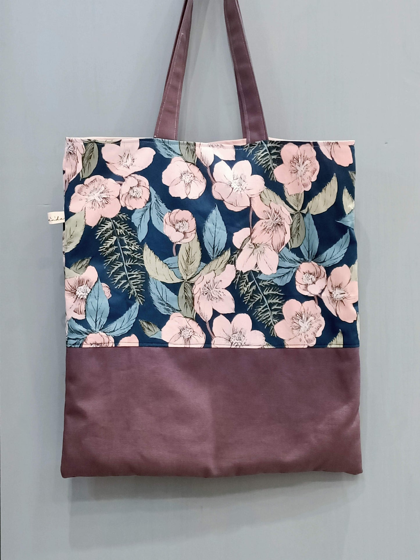 Tote Bag fiori rosa - Cavoli a Merenda