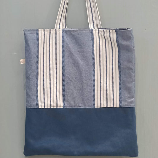 Tote Bag righe blu - Cavoli a Merenda