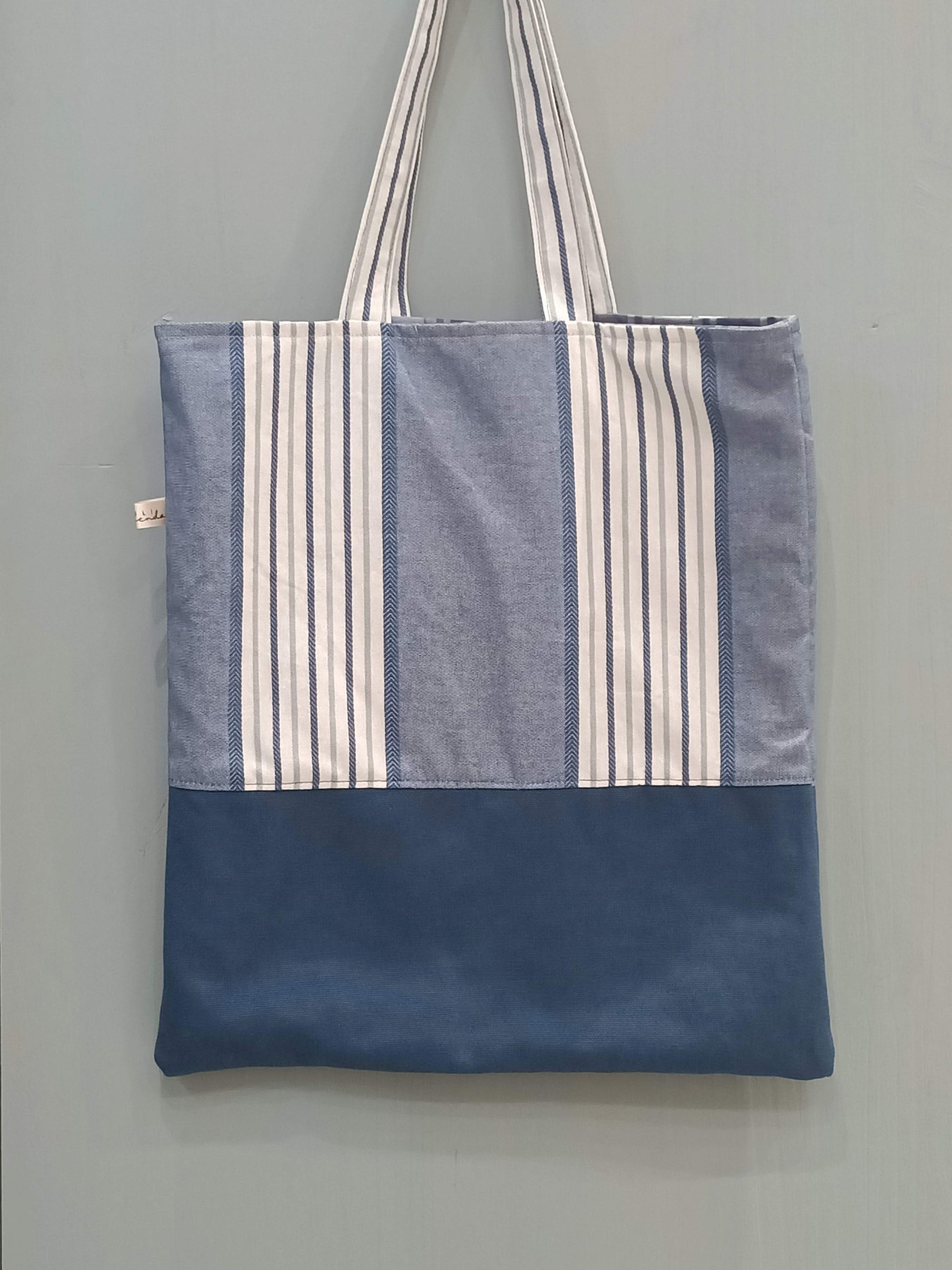 Tote Bag righe blu - Cavoli a Merenda