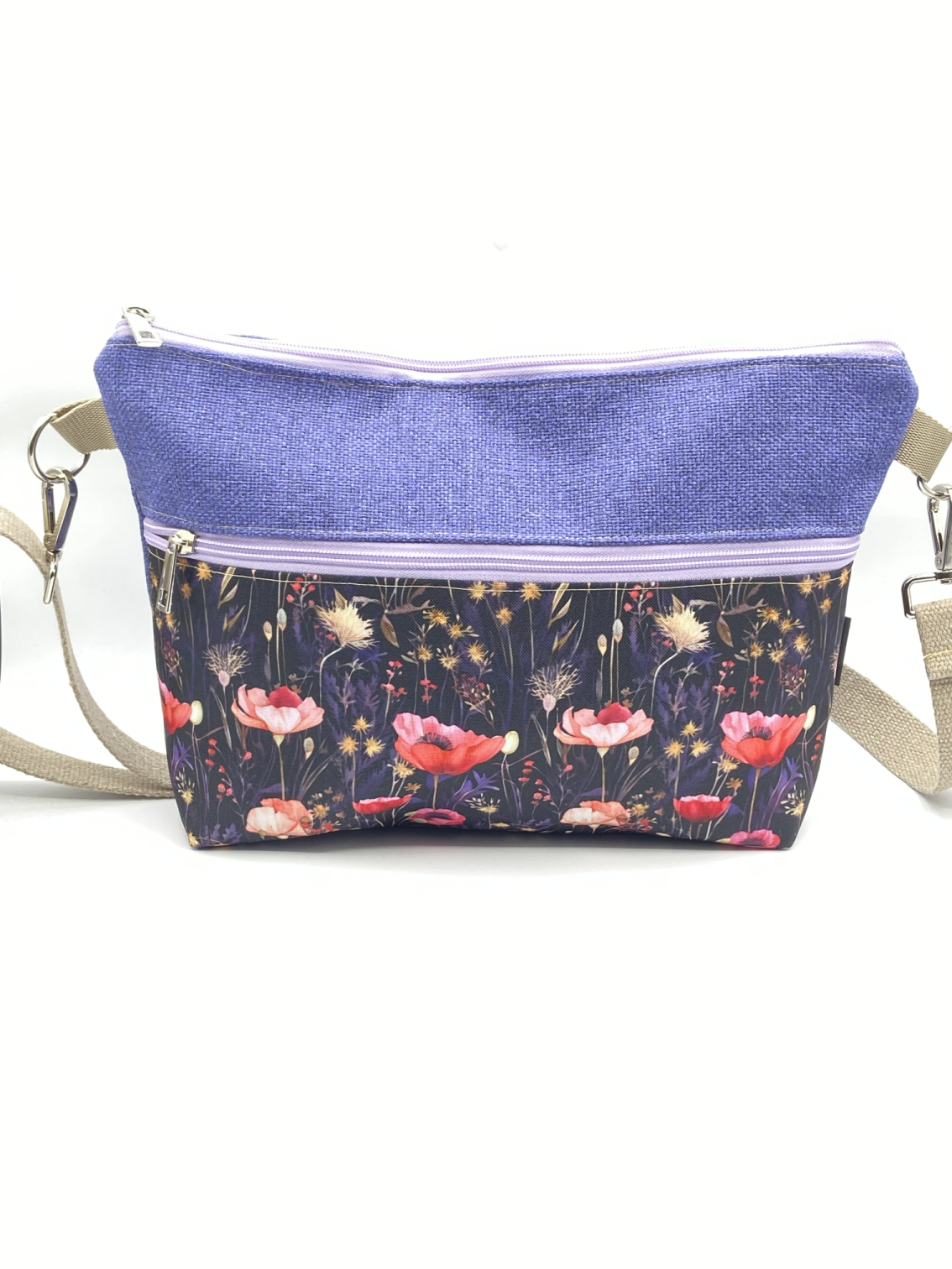 Tracolla Lizzie Maxi lilla fiori primaverili - Cavoli a Merenda