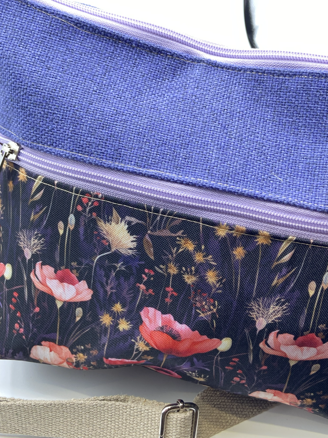 Tracolla Lizzie Maxi lilla fiori primaverili - Cavoli a Merenda