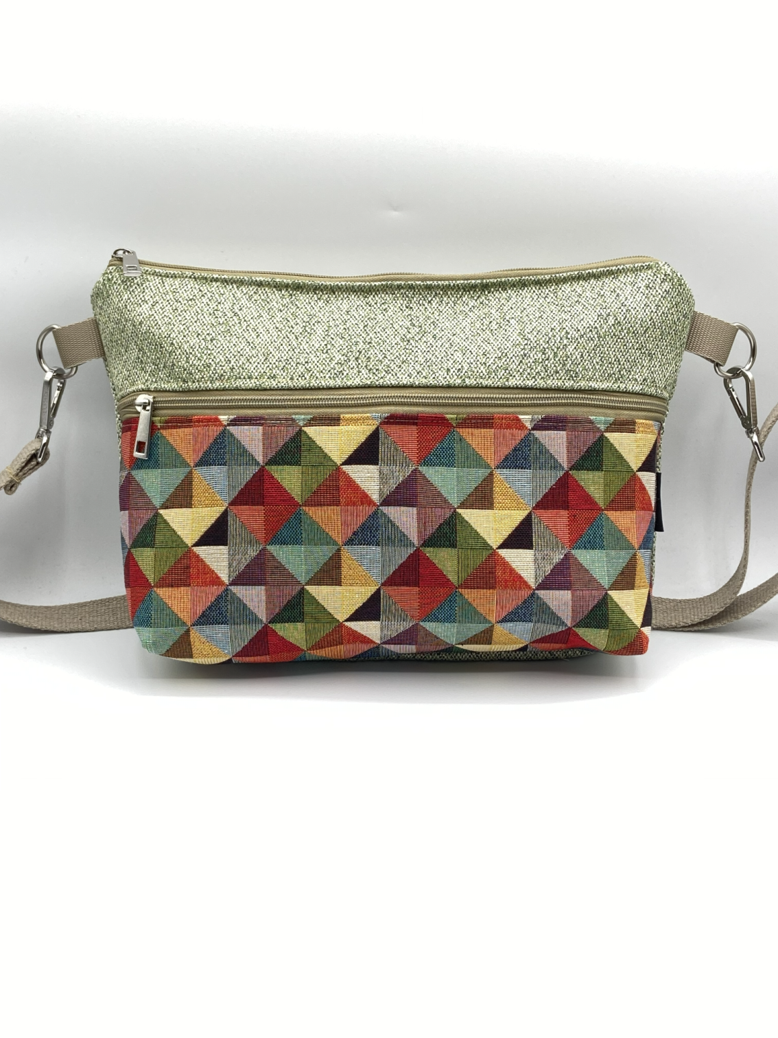 Tracolla Lizzie Maxi verde triangolini - Cavoli a Merenda