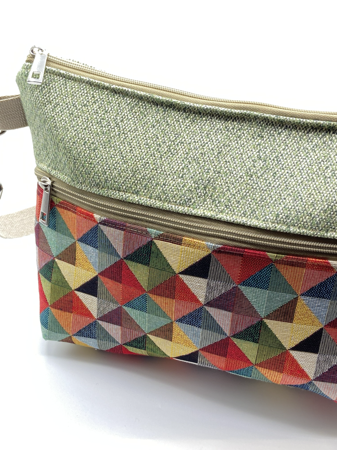 Tracolla Lizzie Maxi verde triangolini - Cavoli a Merenda