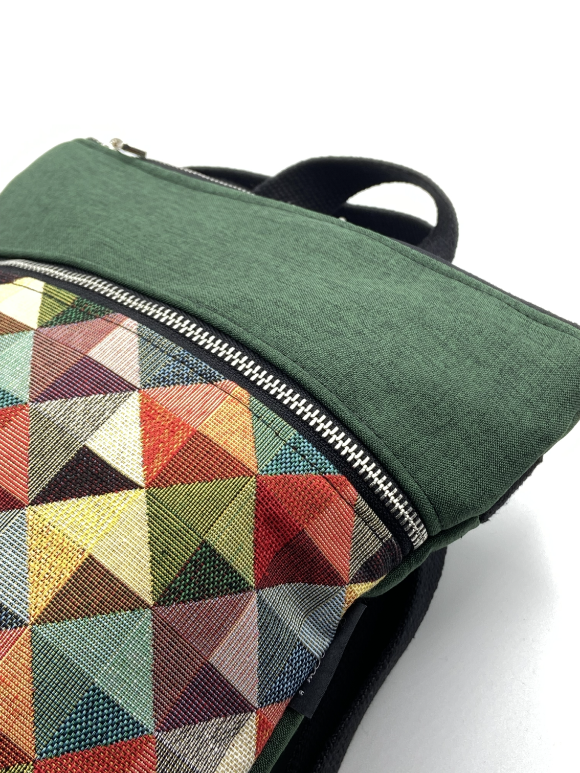 Borsa Zaino Naomi verde triangolini - Cavoli a Merenda