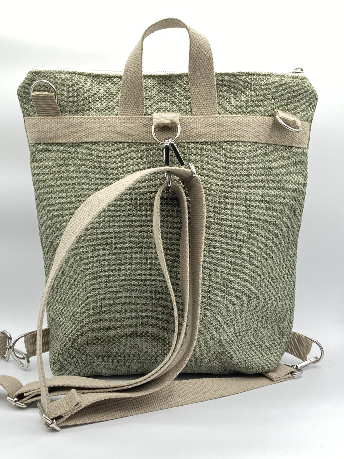 Borsa zaino Zena fiori primaverili verde lilla - Cavoli a Merenda