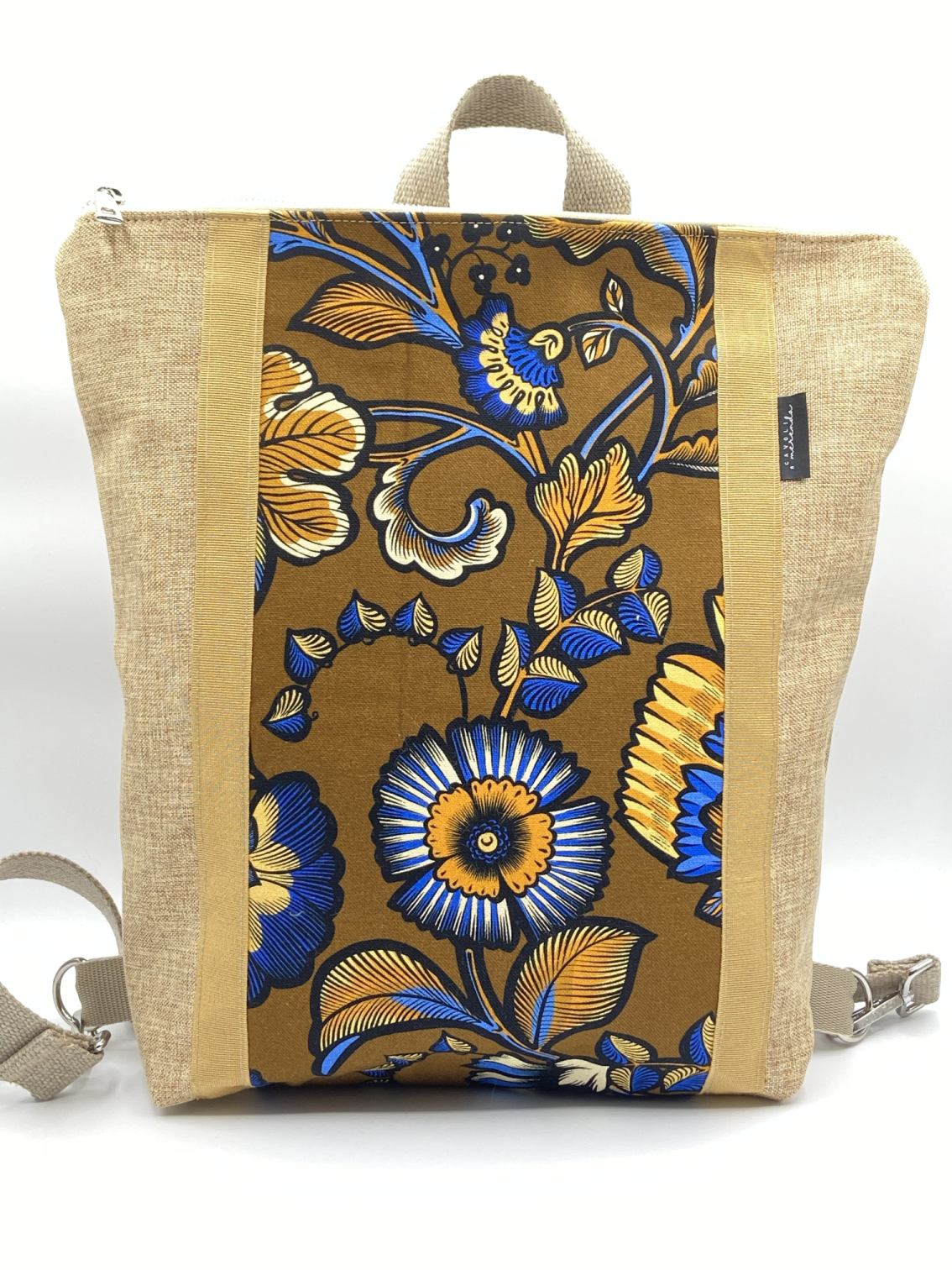 Borsa zaino Zena corda tessuto floreale - Cavoli a Merenda