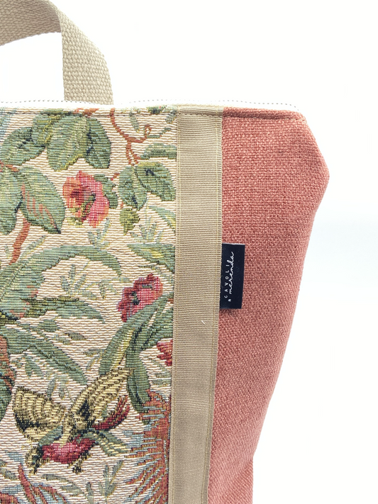 Borsa zaino Zena pesca tessuto floreale - Cavoli a Merenda