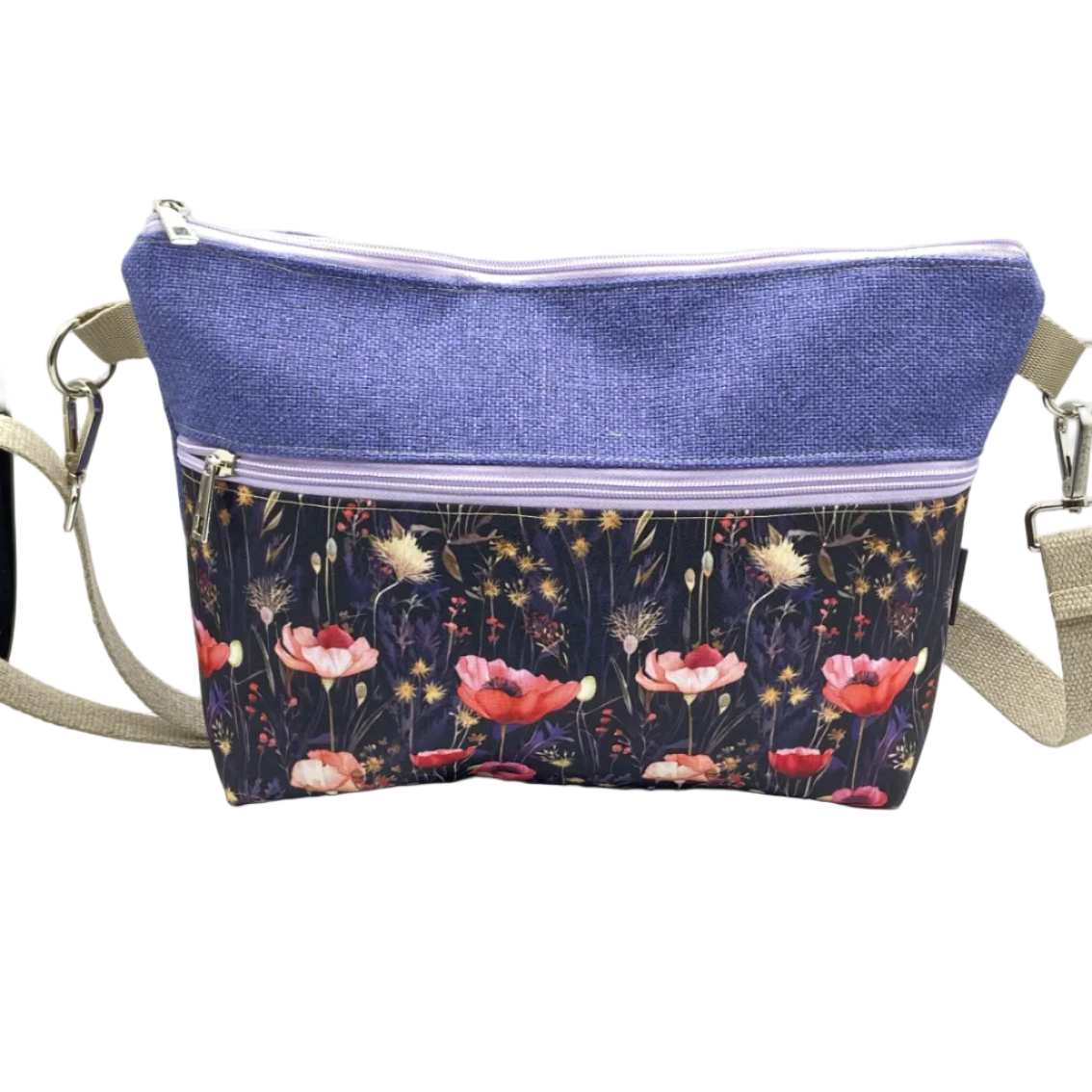 Tracolla Lizzie Maxi lilla fiori primaverili