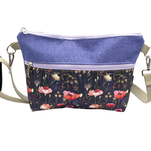 Tracolla Lizzie Maxi lilla fiori primaverili