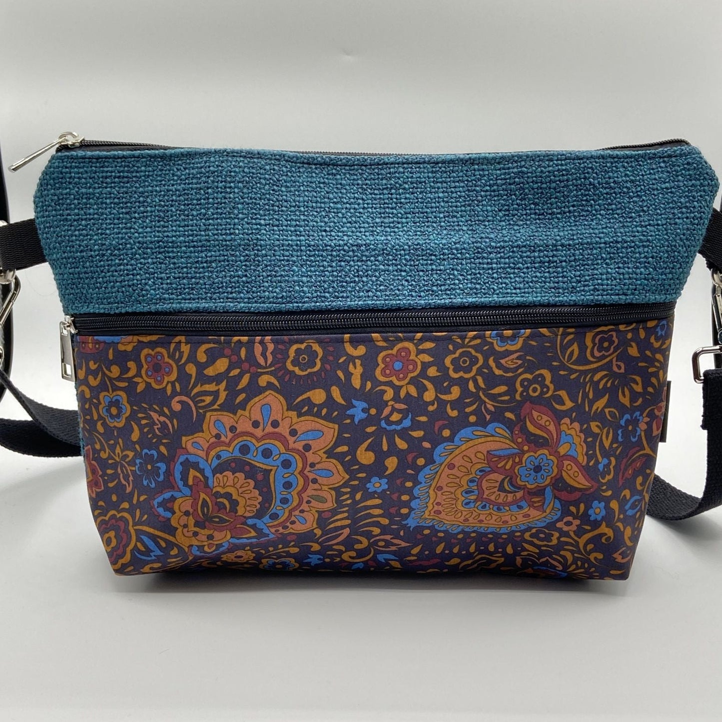 Tracolla Lizzie Maxi ottanio Paisley