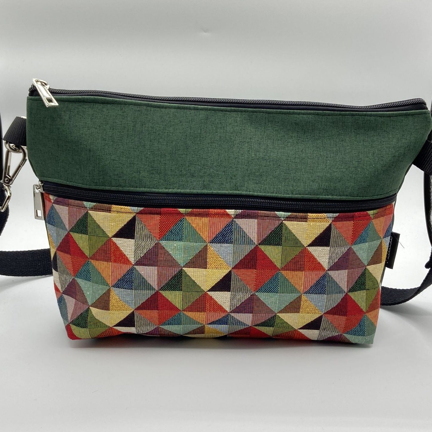 Tracolla Lizzie Maxi verde triangoli