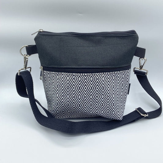 Tracolla Lizzie farfalle tessuto Sardo nero