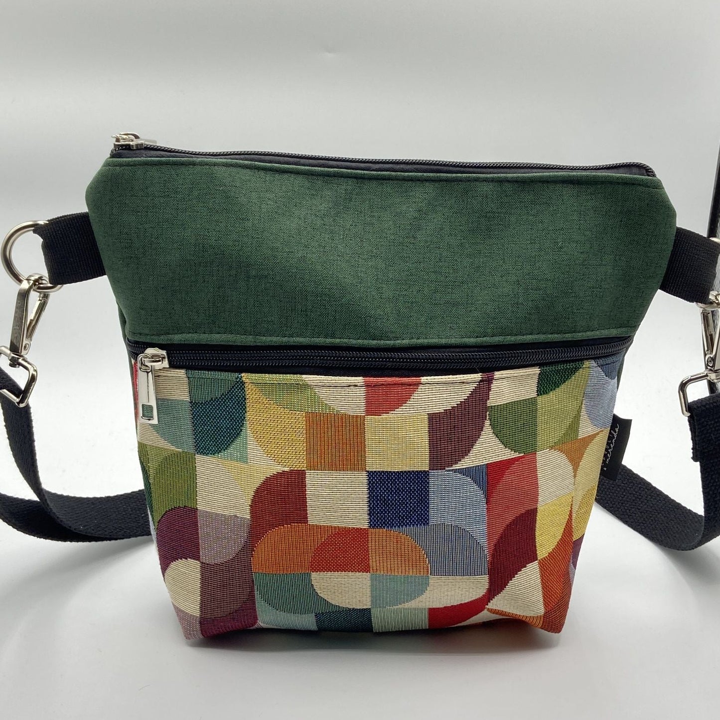 Tracolla Lizzie verde astratto