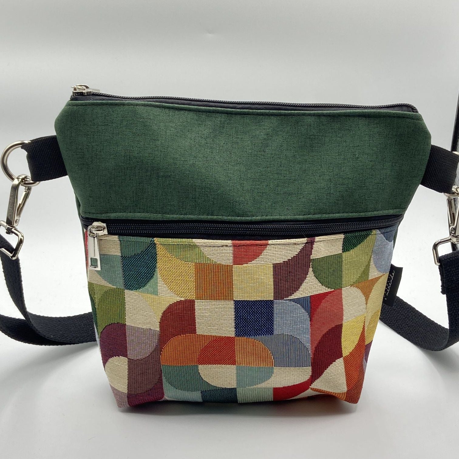 Tracolla Lizzie verde astratto