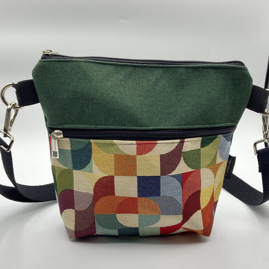 Tracolla Lizzie verde astratto