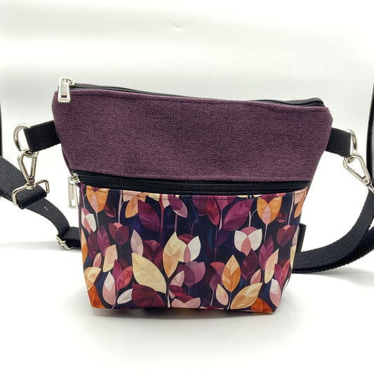 Tracolla Lizzie vinaccia foglie