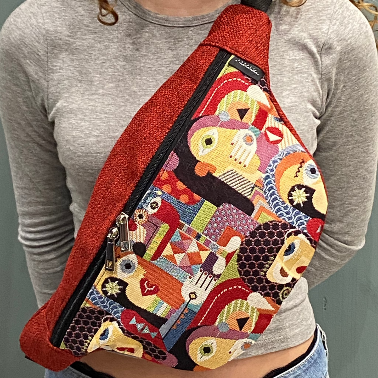 Banana Bag fabric women's faces red