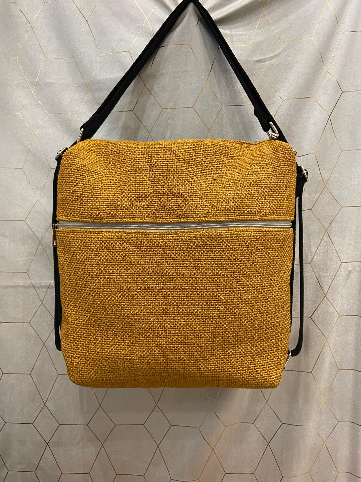 Borsa Zaino Flo marrone ocra floreale