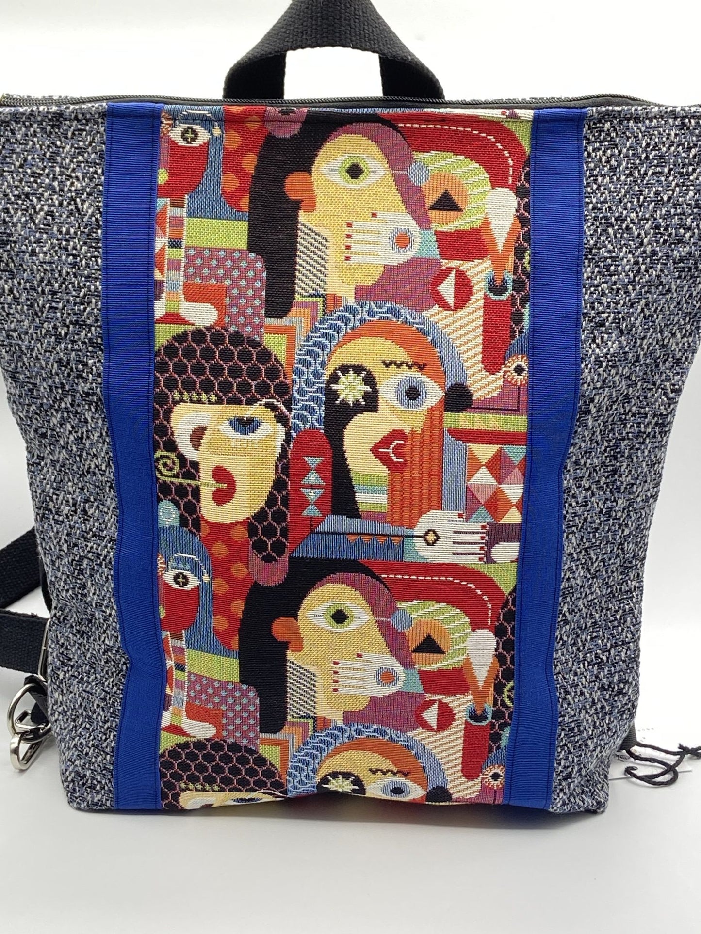 Orangefarbene Zena-Rucksacktasche mit Mosaikmuster