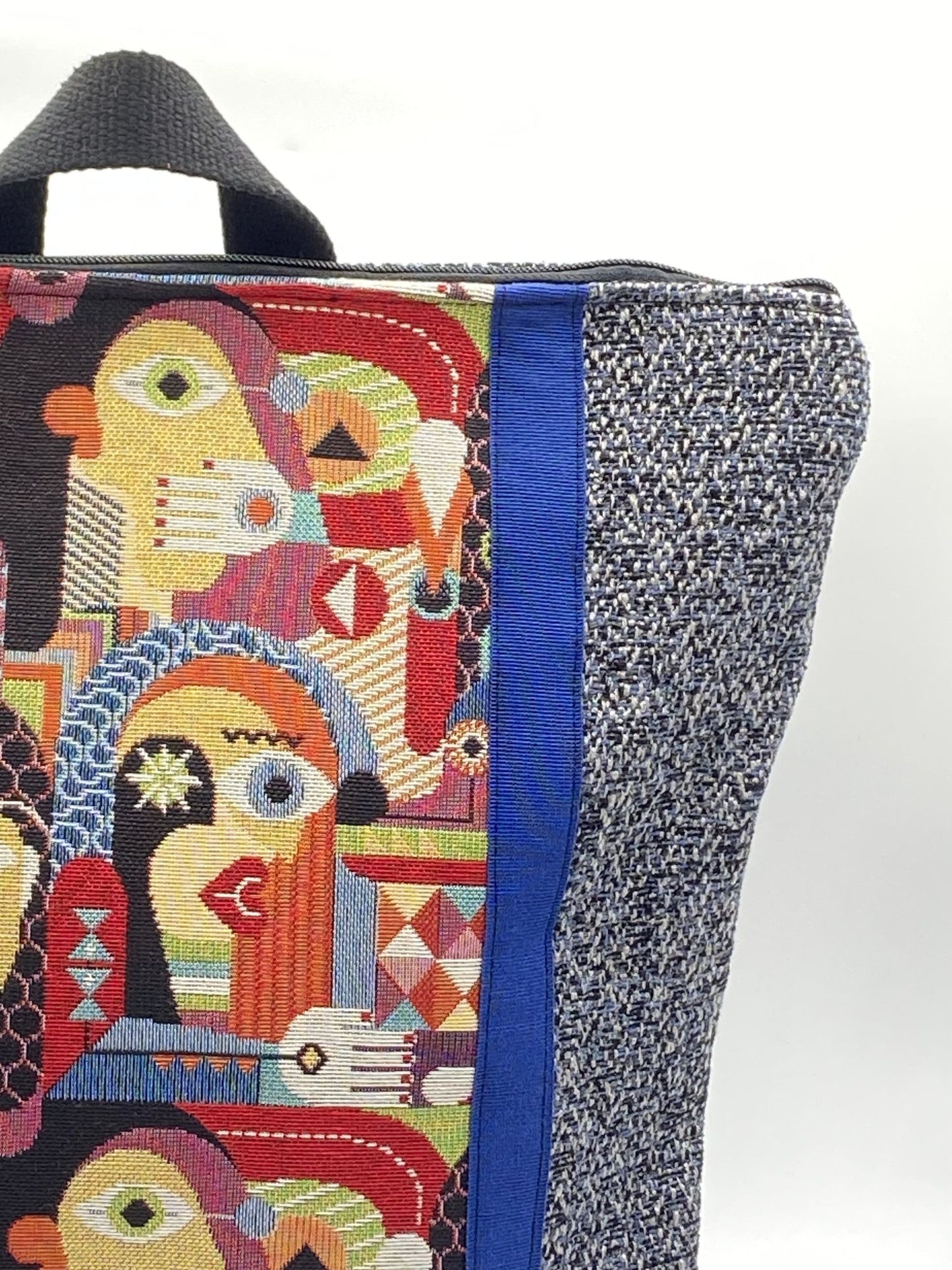 Orangefarbene Zena-Rucksacktasche mit Mosaikmuster