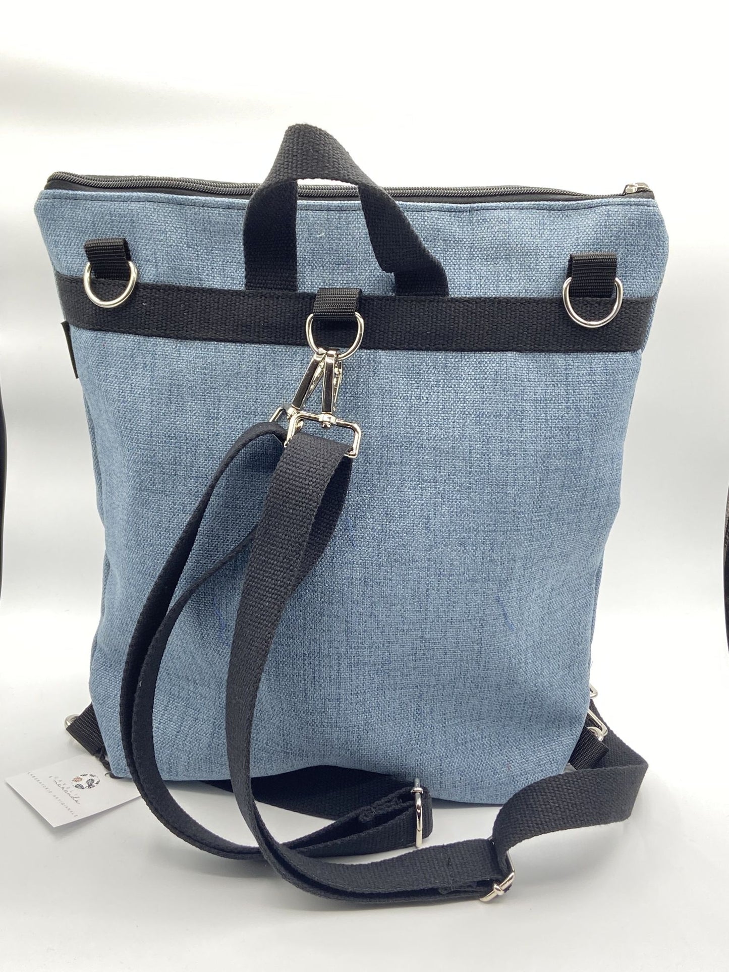 Borsa zaino Zena azzurra arazzo