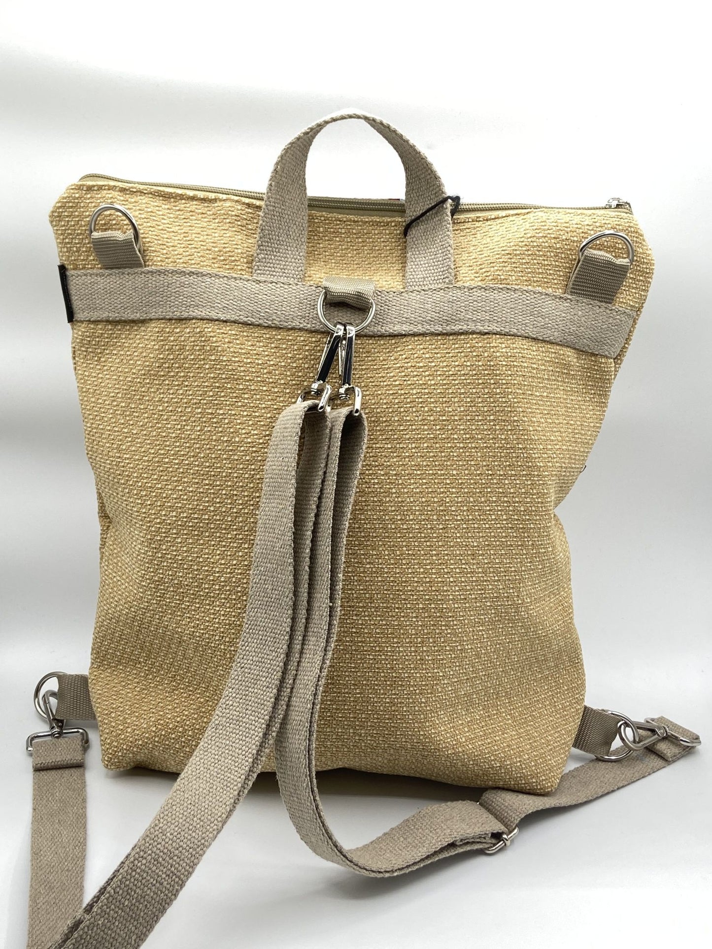 Borsa zaino Zena beige esagoni