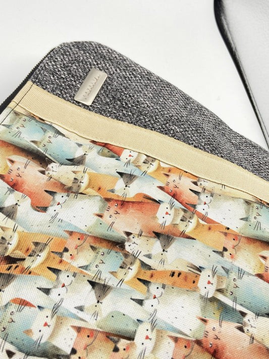 Borsa zaino Zena grigio gattini