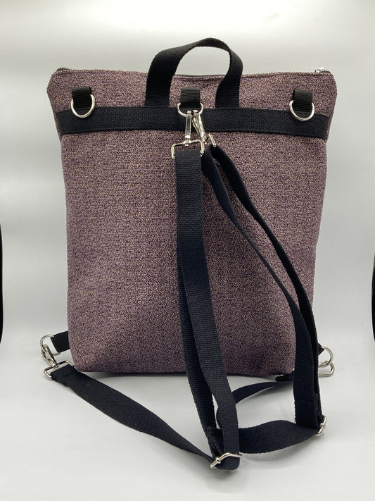 Borsa zaino Zena viola fiori vintage