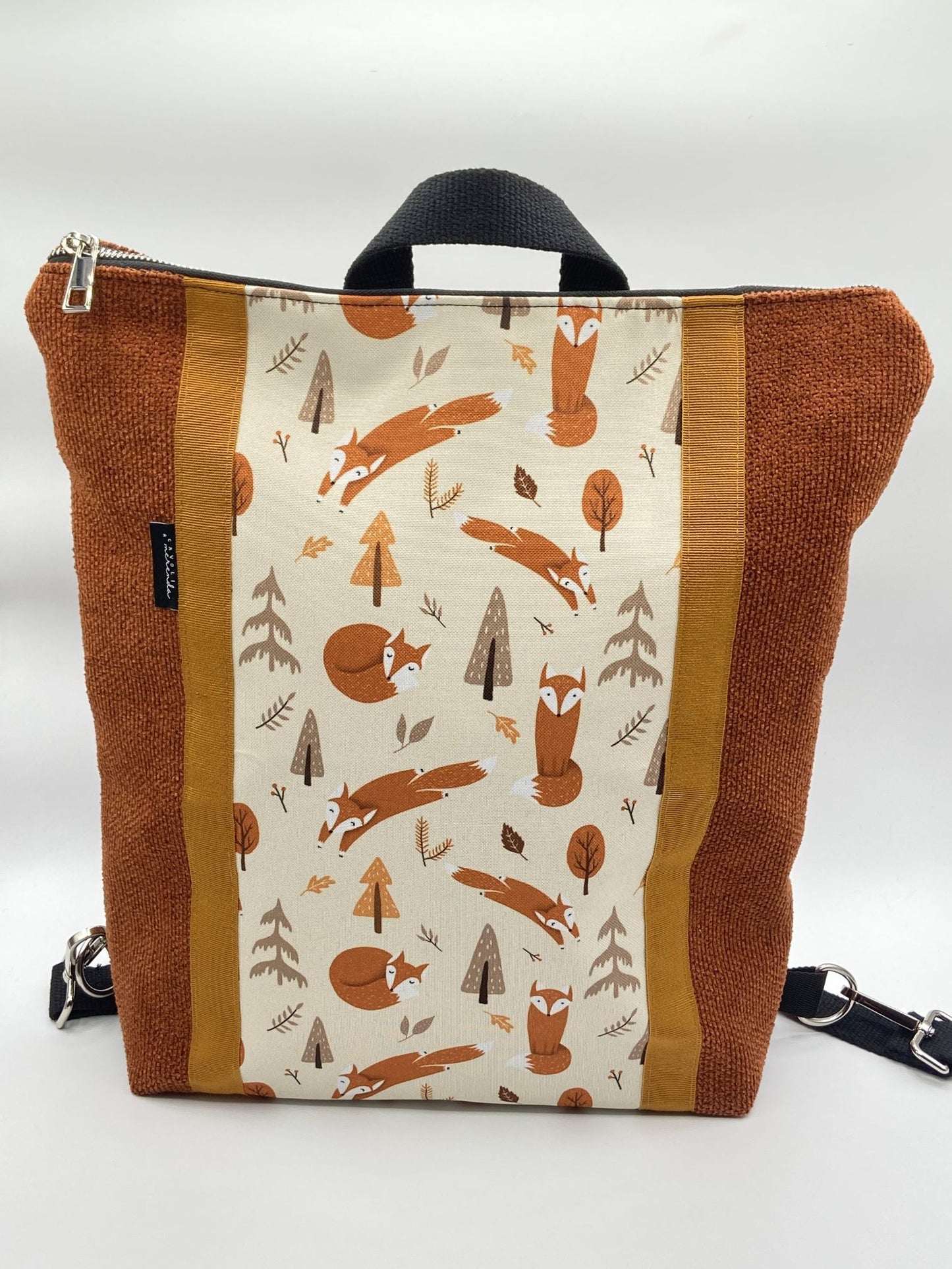 Orange mosaic Zena backpack bag