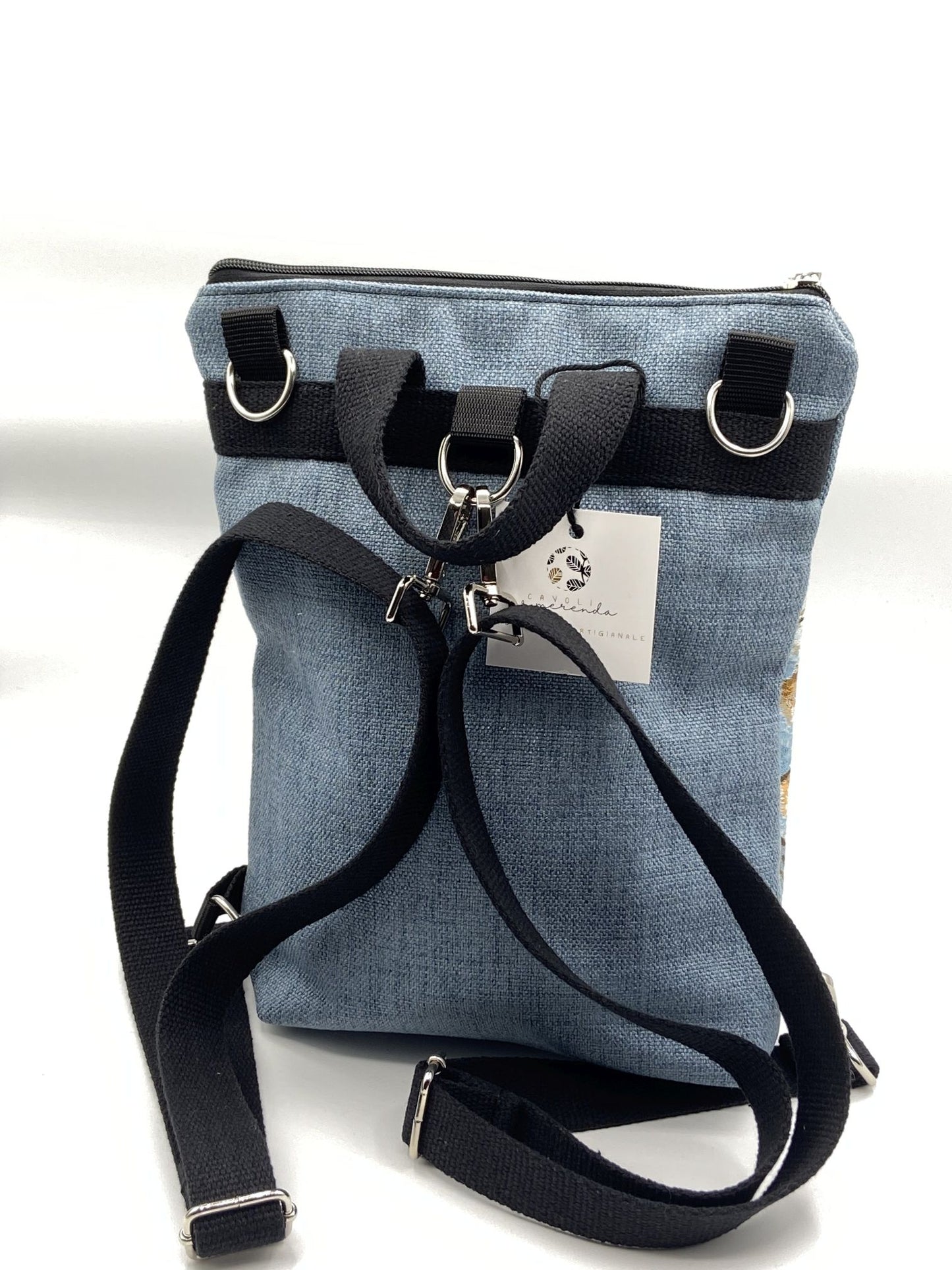 Naomi Rucksacktasche mit blaugrünen Schmetterlingen