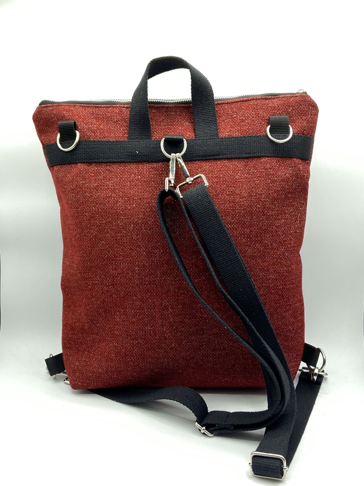 Borsa zaino Zena bordeaux fiori invernali