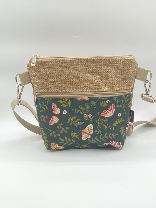 Lizzie shoulder bag with lilac flowers
