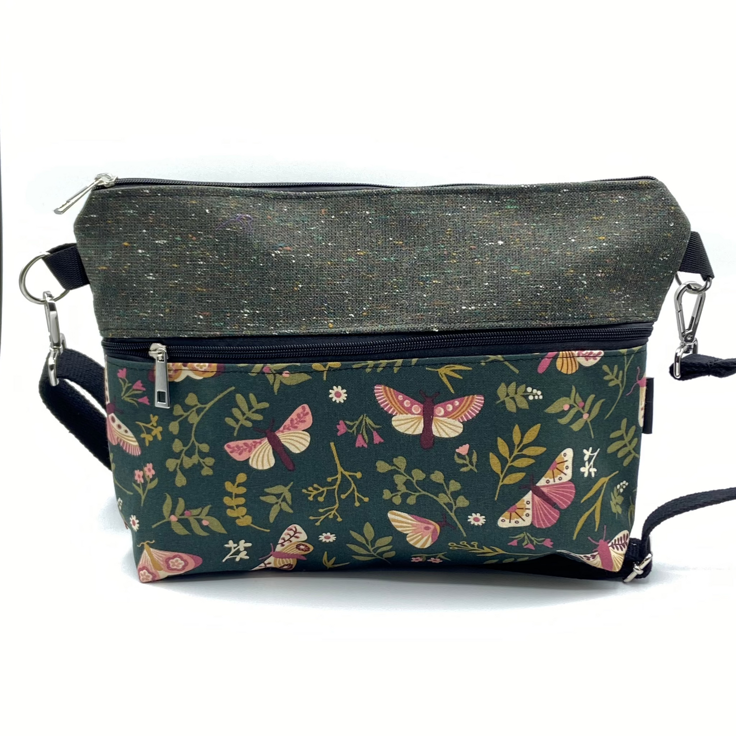 Tracolla Lizzie Maxi verde oliva con farfalle - Cavoli a Merenda