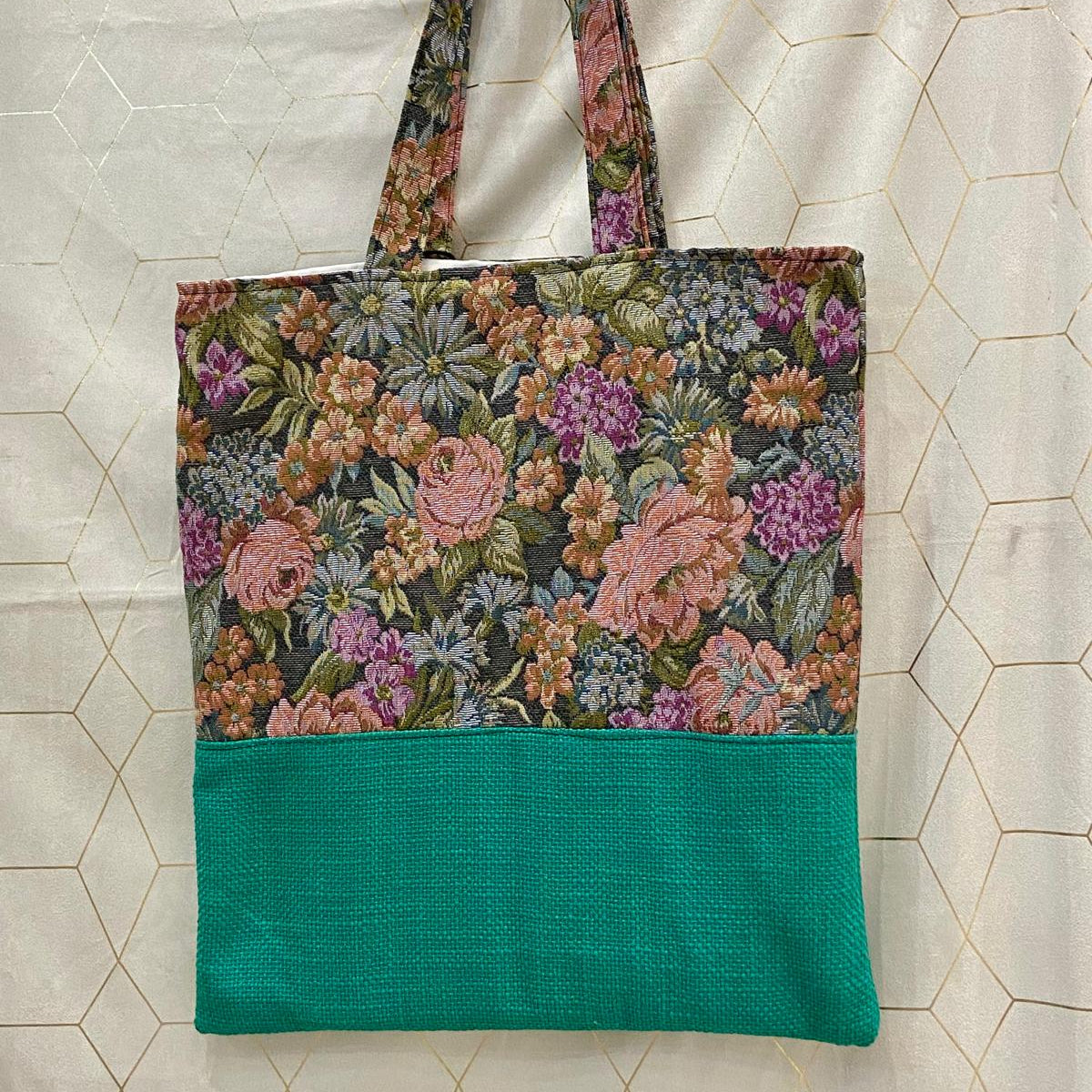Tote Bag viola fiori antichi