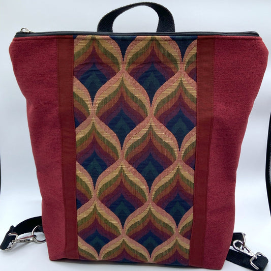 Borsa zaino Zena bordeaux astratto