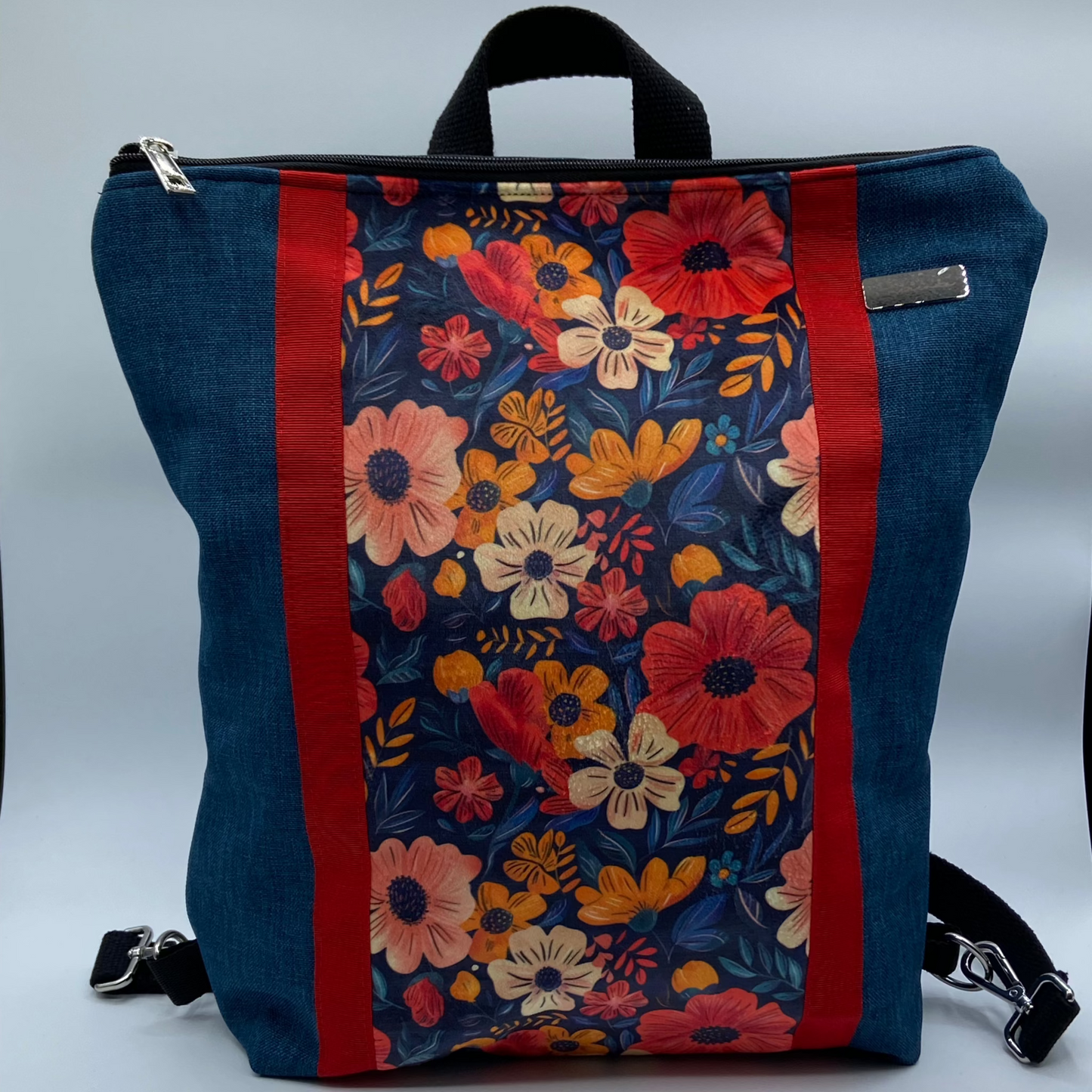 Orangefarbene Zena-Rucksacktasche mit Mosaikmuster