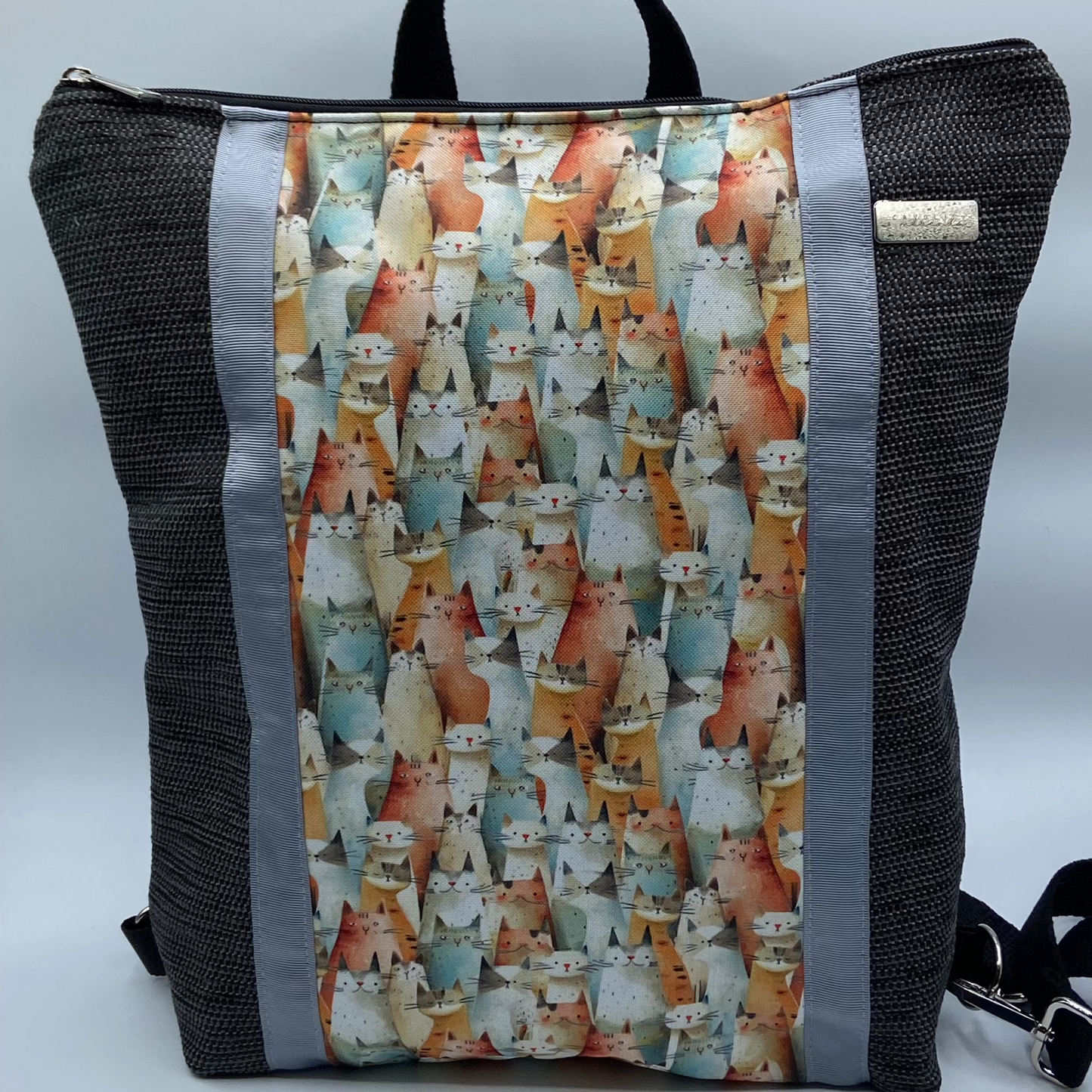 Orange mosaic Zena backpack bag